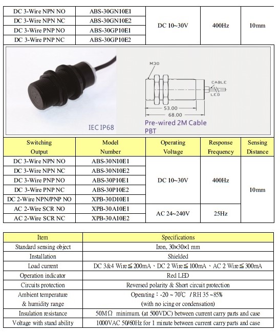 Cảm biến tiệm cận KFPS M30 - Loại tiêu chuẩn